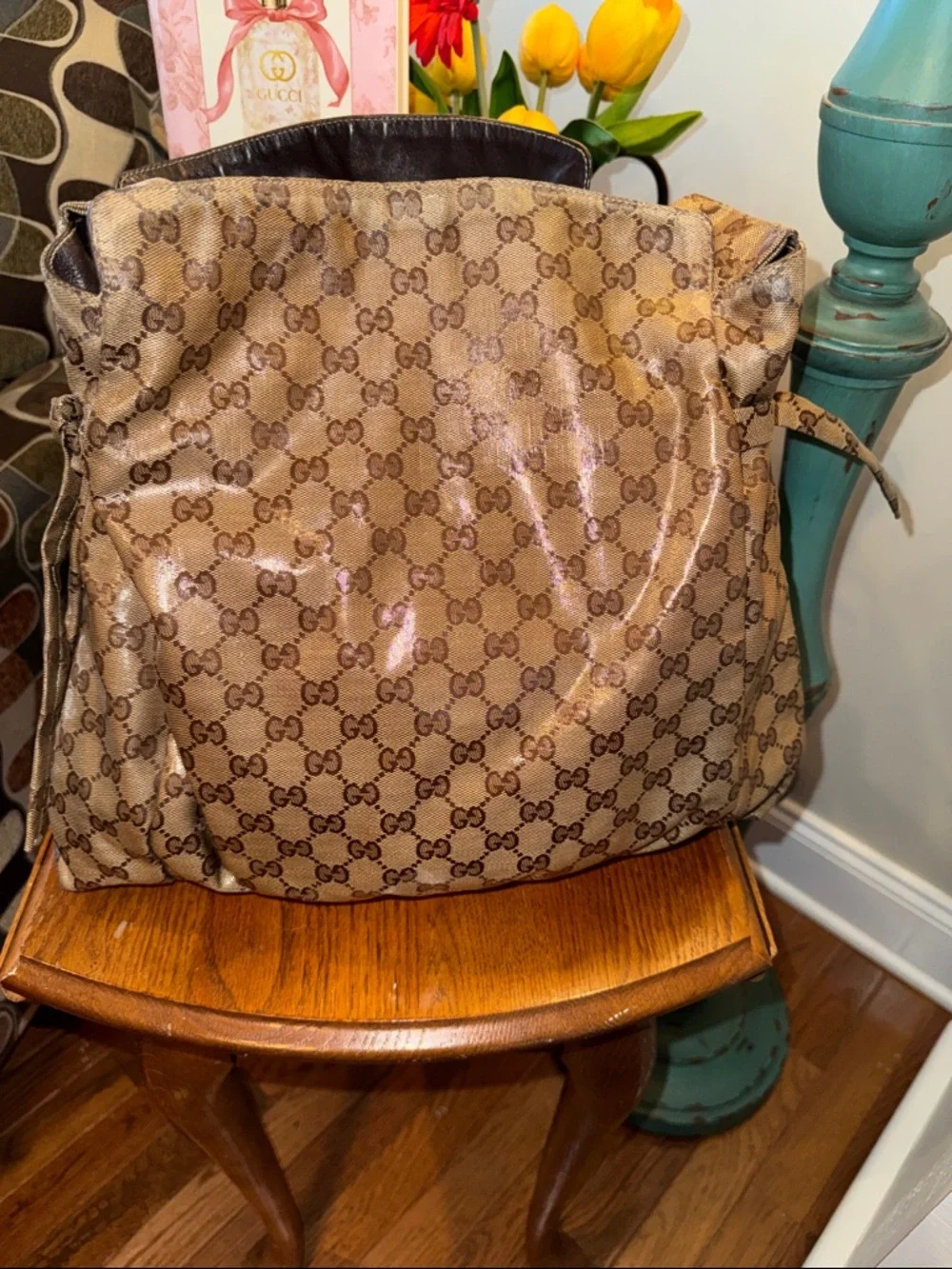 Gucci Hysteria Crystal GG Monogram Hobo Bag with Gold Emblem & COA - GUC
